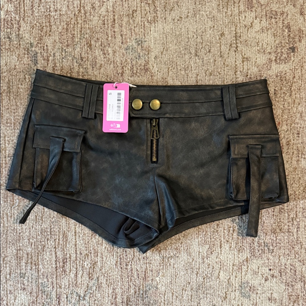 Ziva Faux Leather Mini Shorts